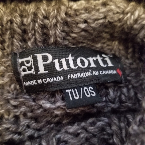 Putortì chunky knit brown poncho ONE SIZE - Picture 7 of 8
